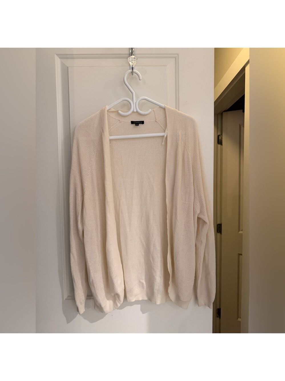 Dynamite Open-Front Lightweight Knit Cardigan - Cream